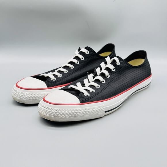 Converse Shoes Mens 13 Black White Chuck Taylor All Star Low Top Ripstop Sneaker - Picture 4 of 12